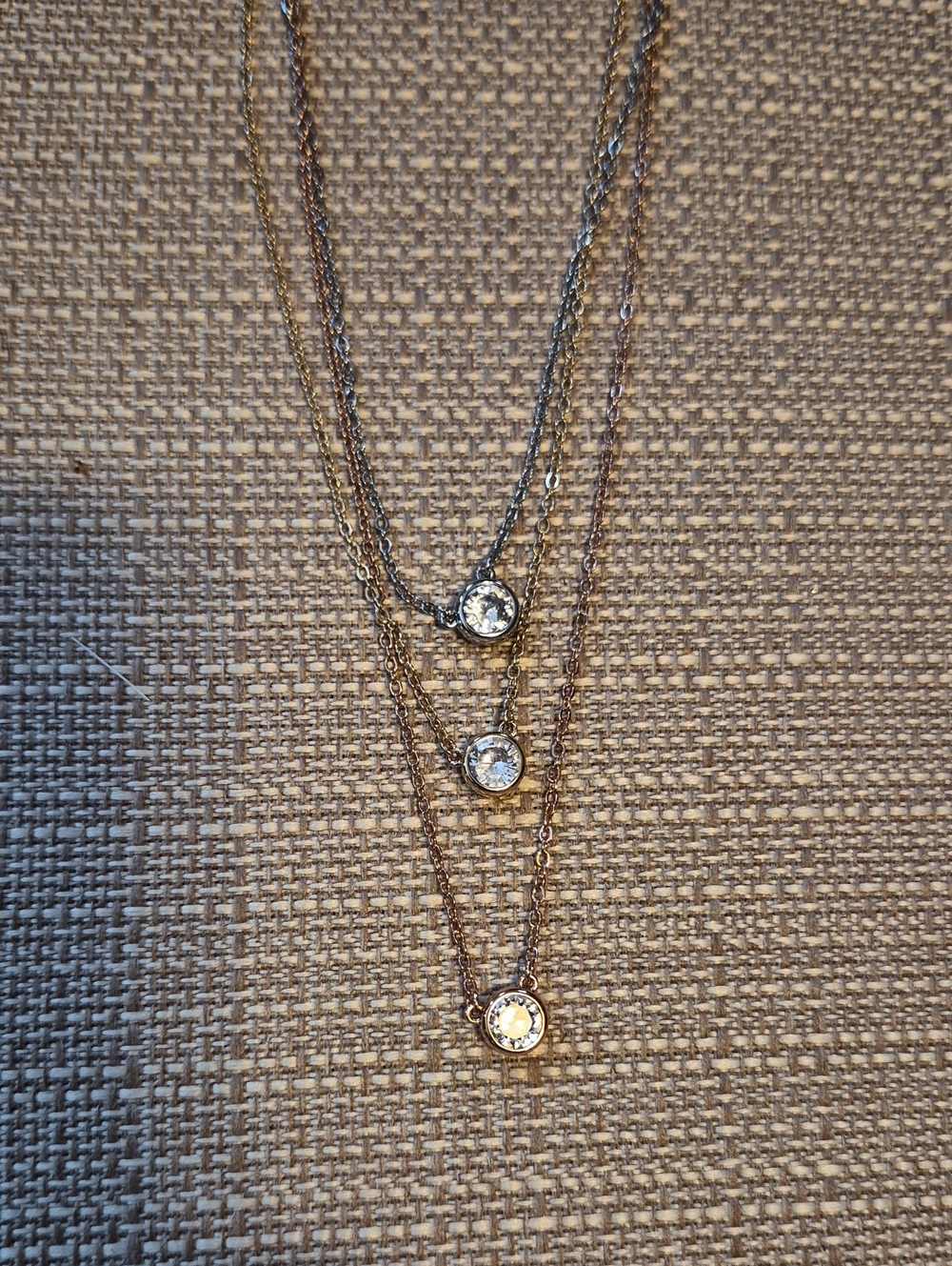Park Lane Tri-Layer Gold-Tone Necklace with CZ Pendants